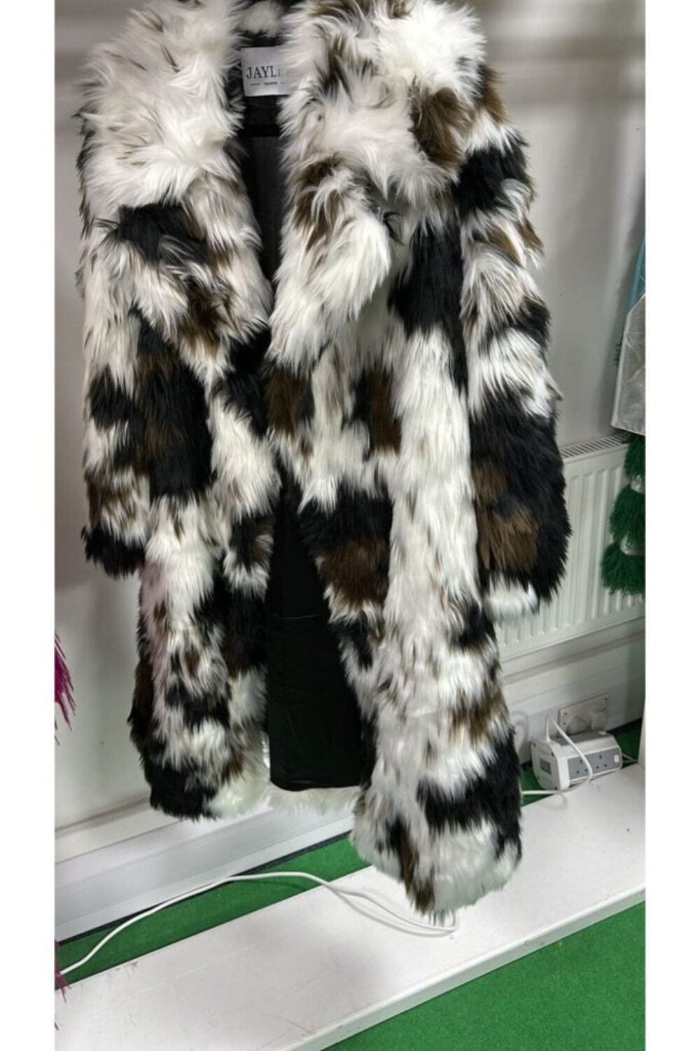 Shop Lux Bamboo Lyocell Blend Hand Painted Faux Fur Coat and women's luxury and designer clothes at www.lux-apparel.co.uk