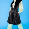 Shop Lux Banana Peel Midi Gilet Faux Fur Collar and women's luxury and designer clothes at www.lux-apparel.co.uk