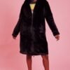 Shop Lux Black Oversized Faux Fur Jacket and women's luxury and designer clothes at www.lux-apparel.co.uk