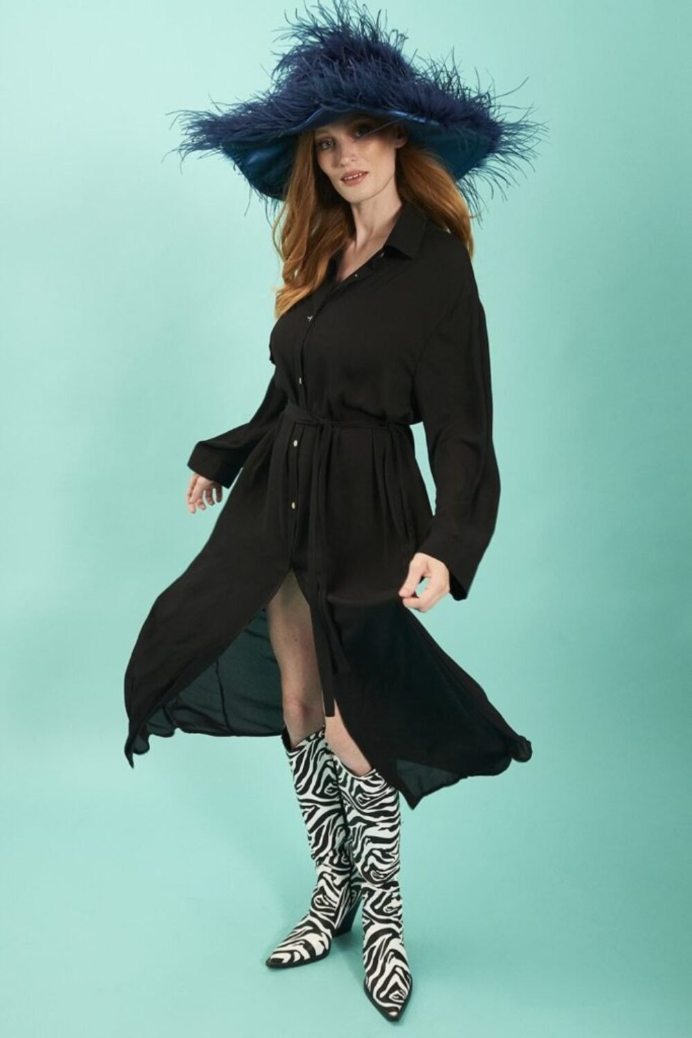 Shop Lux Black Silk Blend Maxi Shirt Dress and women's luxury and designer clothes at www.lux-apparel.co.uk
