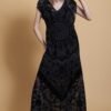 Shop Lux Black Silk Devore Dress and women's luxury and designer clothes at www.lux-apparel.co.uk