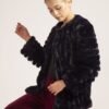 Shop Lux Blue Faux Fur Faux Suede Coat and women's luxury and designer clothes at www.lux-apparel.co.uk