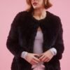 Shop Lux Blue Hand Knitted Faux Fur Coat and women's luxury and designer clothes at www.lux-apparel.co.uk