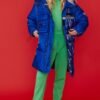 Shop Lux Blue Hooded Puffer Down Coat and women's luxury and designer clothes at www.lux-apparel.co.uk