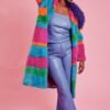 Shop Lux Blue Picasso Bamboo Blend Hand Painted Maxi Coat and women's luxury and designer clothes at www.lux-apparel.co.uk