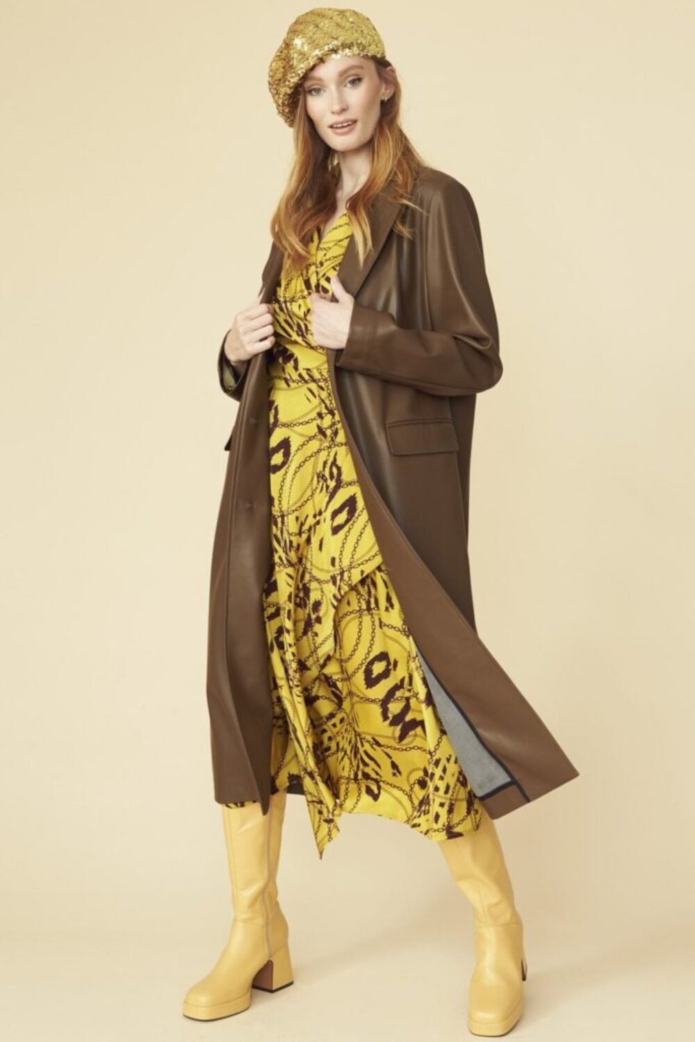 Shop Lux Chocolate Brown Eco Leather Trench Coat and women's luxury and designer clothes at www.lux-apparel.co.uk