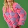Shop Lux Delilah Diamond Faux Fur Jacket and women's luxury and designer clothes at www.lux-apparel.co.uk