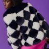 Shop Lux Delilah Diamond Faux Fur Jacket and women's luxury and designer clothes at www.lux-apparel.co.uk