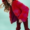 Shop Lux Delilah Diamond Faux Fur Jacket and women's luxury and designer clothes at www.lux-apparel.co.uk