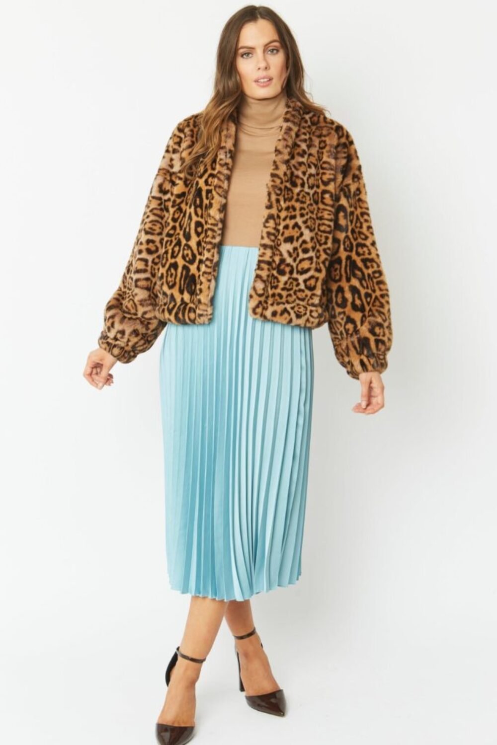 Shop Lux Faux Fur Animal Print Jacket and women's luxury and designer clothes at www.lux-apparel.co.uk