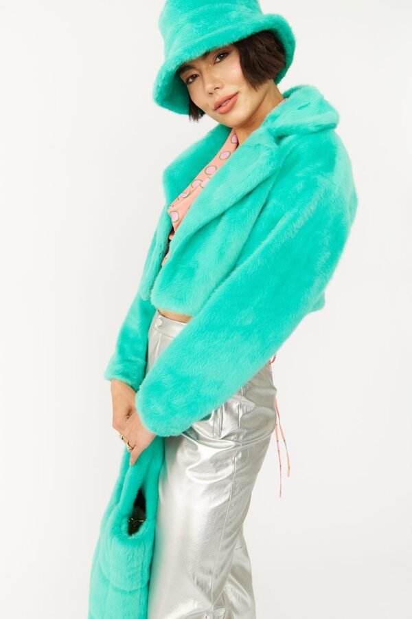 Shop Lux Faux Fur Cropped Jacket and women's luxury and designer clothes at www.lux-apparel.co.uk