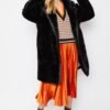 Shop Lux Faux Fur Oversized Coat with Faux Suede Details and women's luxury and designer clothes at www.lux-apparel.co.uk