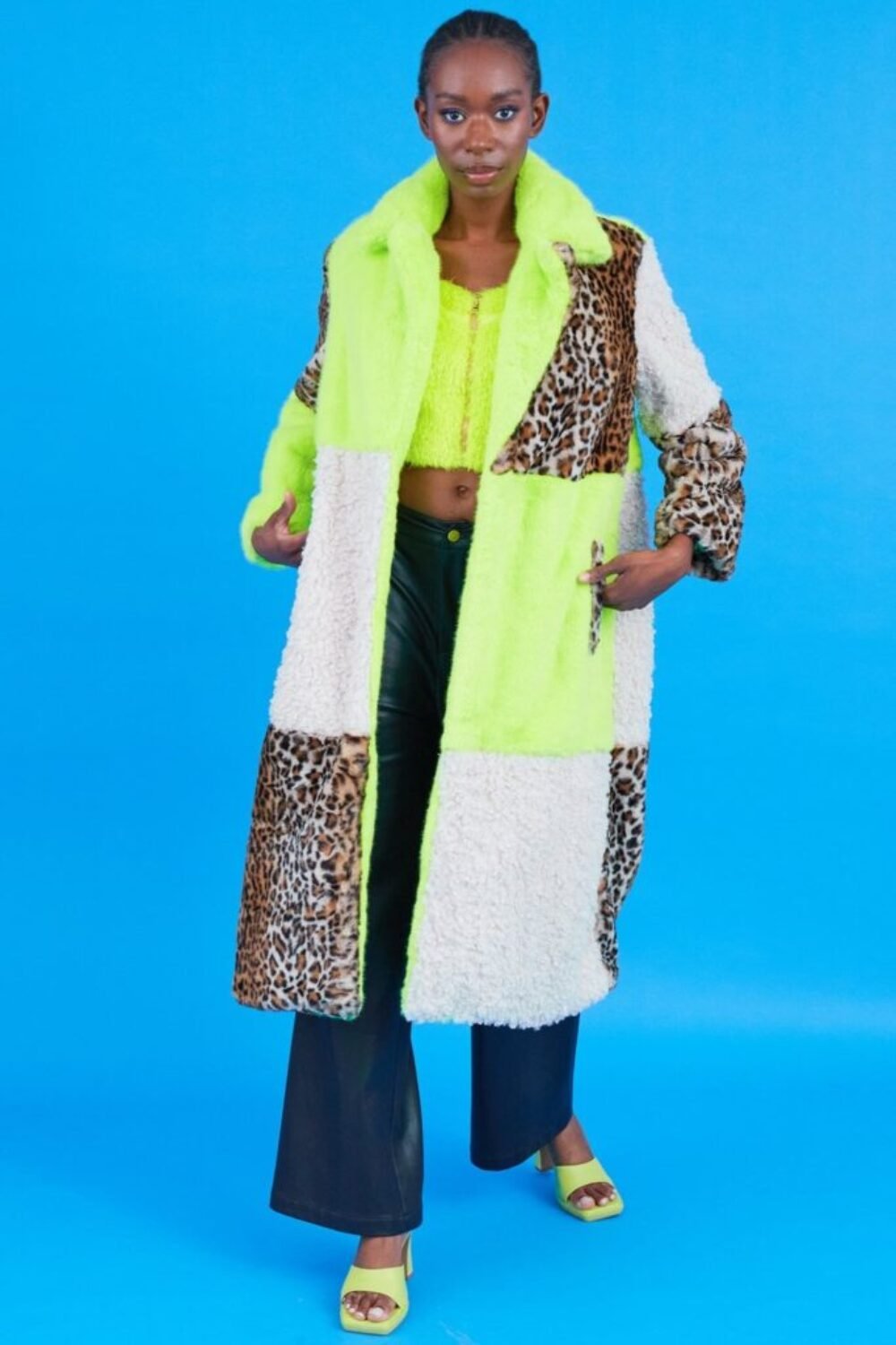 Shop Lux Faux Fur and Faux Shearling Maxi Coat and women's luxury and designer clothes at www.lux-apparel.co.uk