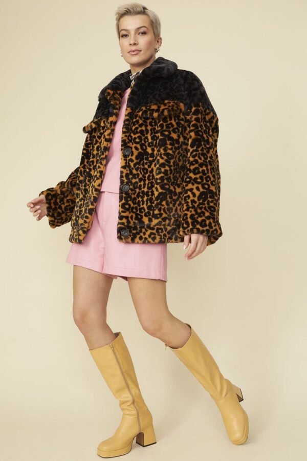 Shop Lux Faux Sable Fur Animal Print Coat and women's luxury and designer clothes at www.lux-apparel.co.uk