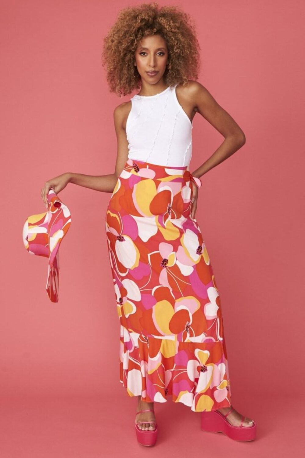 Shop Lux Florence Floral Maxi Wrap Skirt and women's luxury and designer clothes at www.lux-apparel.co.uk