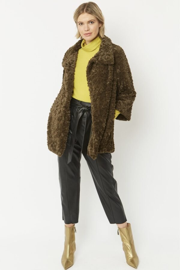 Shop Lux Green Faux Fur Teddy Coat and women's luxury and designer clothes at www.lux-apparel.co.uk