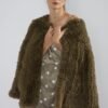 Shop Lux Green Hand Knitted Faux Fur Coat and women's luxury and designer clothes at www.lux-apparel.co.uk