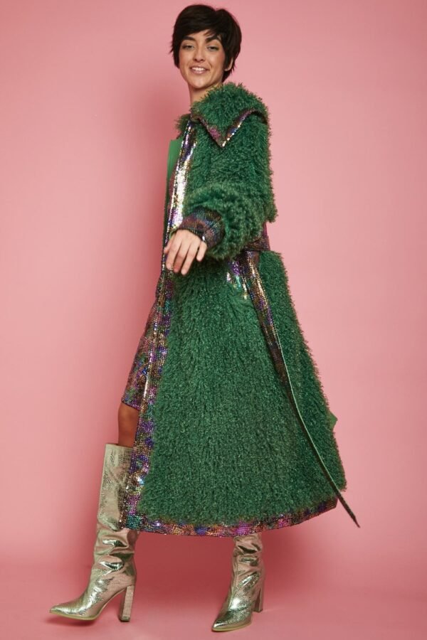 Shop-Green-Knitted-Bamboo-and-Mongolian-Coat-at-www.lux-apparel.co.uk