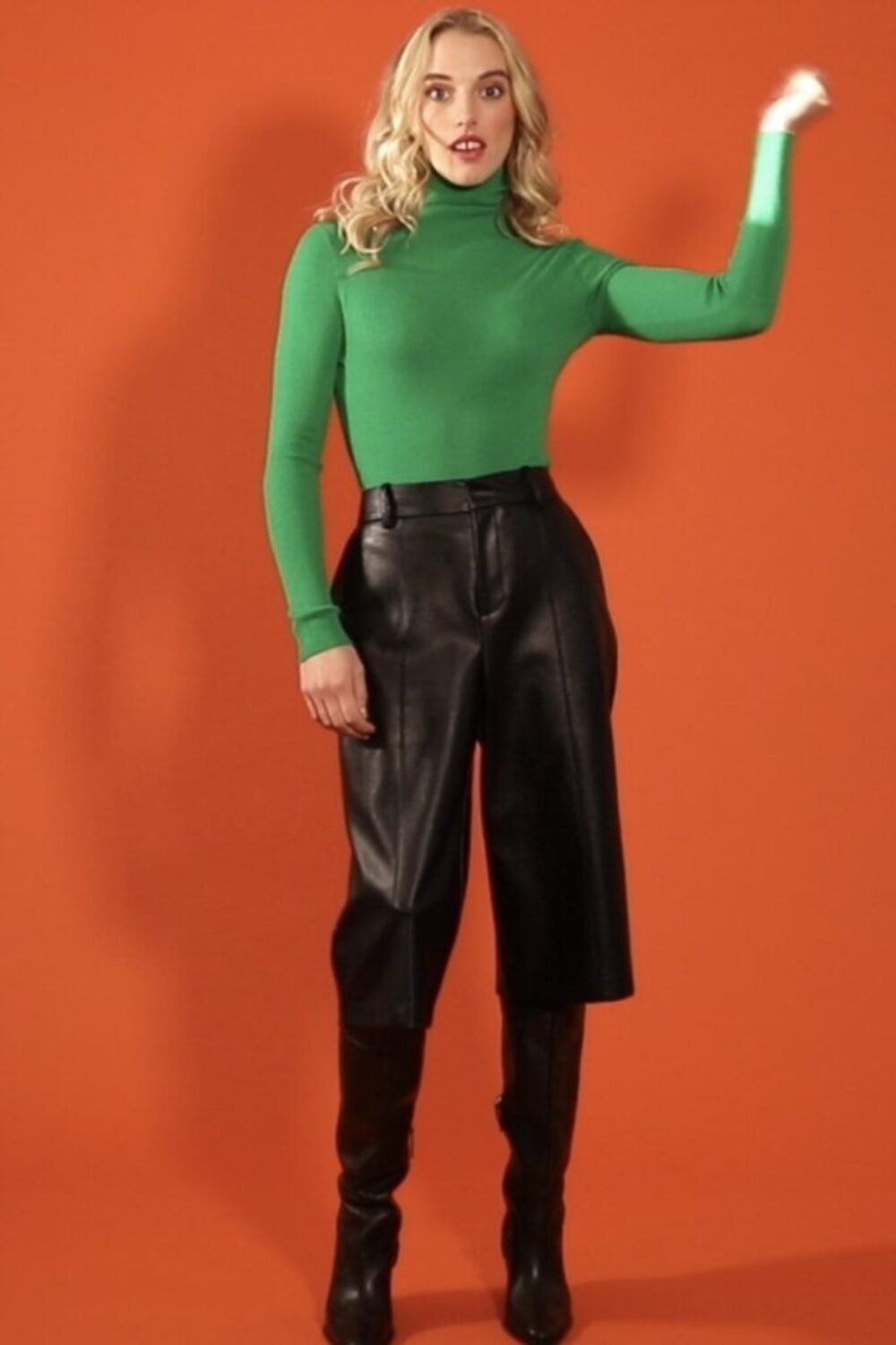 Shop Lux Green Roll Neck Cashmere Sweater and women's luxury and designer clothes at www.lux-apparel.co.uk