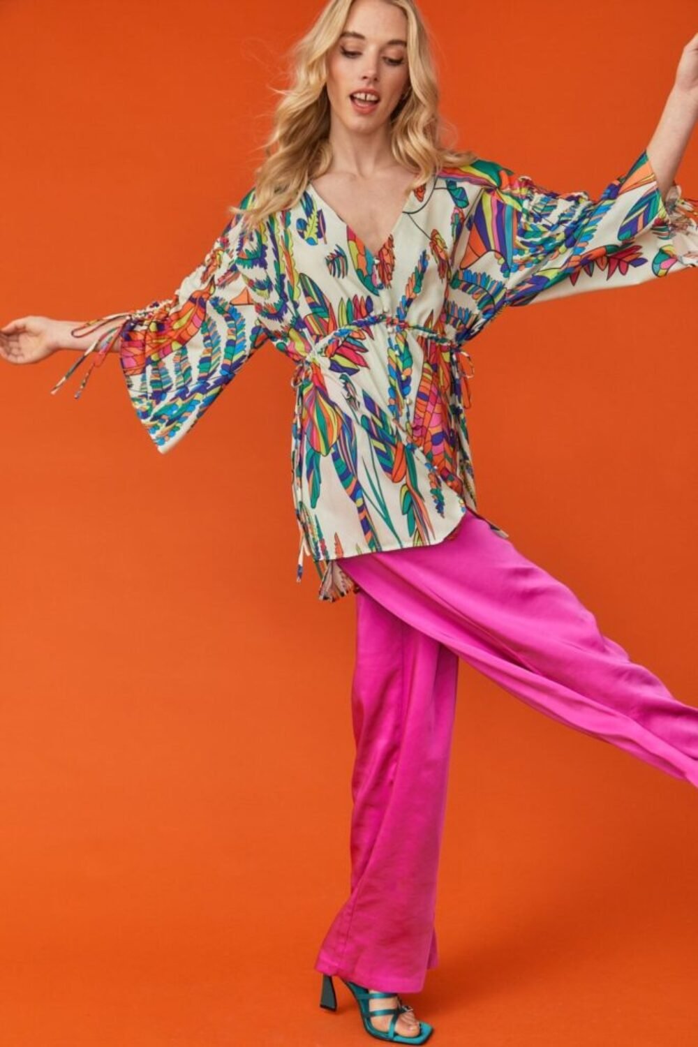 Shop Lux Havanna Tropical V-Neck Print Tunic and women's luxury and designer clothes at www.lux-apparel.co.uk