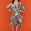 Shop Lux Havanna Tropical Wrap Midi Dress and women's luxury and designer clothes at www.lux-apparel.co.uk