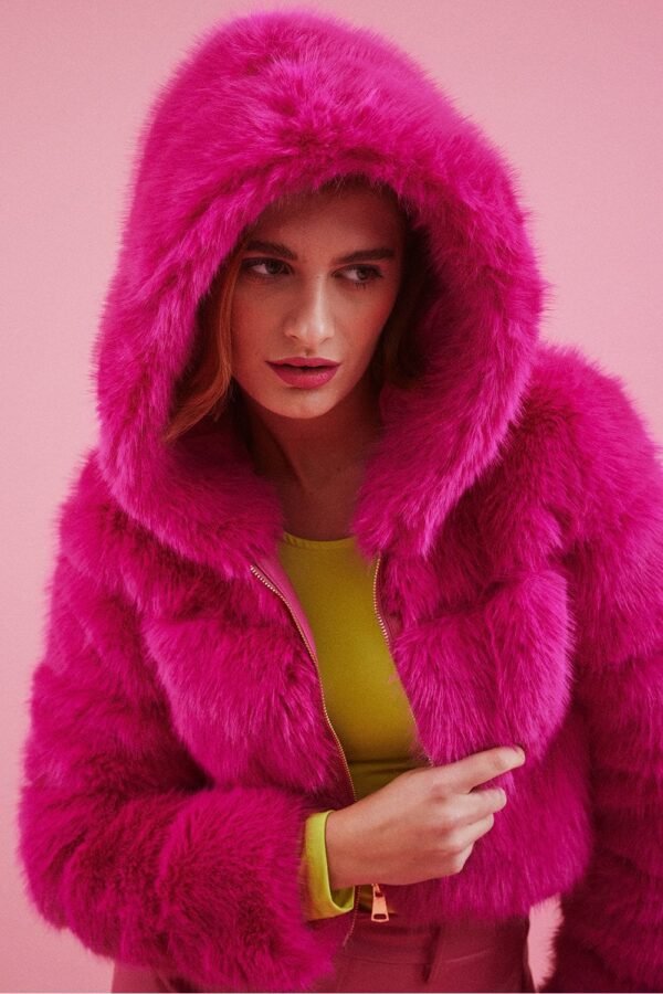 Shop Lux Hooded Bamboo Faux Fur Puffer Coat and women's luxury and designer clothes at www.lux-apparel.co.uk