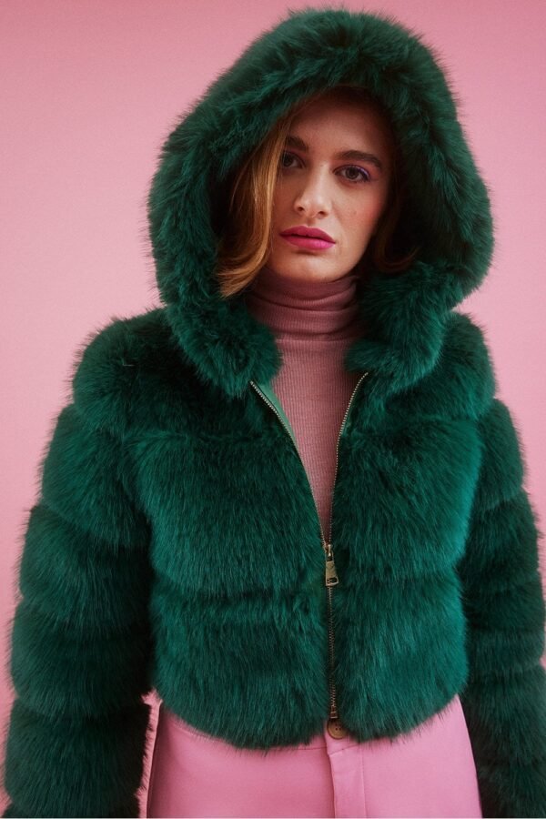 Shop Lux Hooded Bamboo Faux Fur Puffer Coat and women's luxury and designer clothes at www.lux-apparel.co.uk