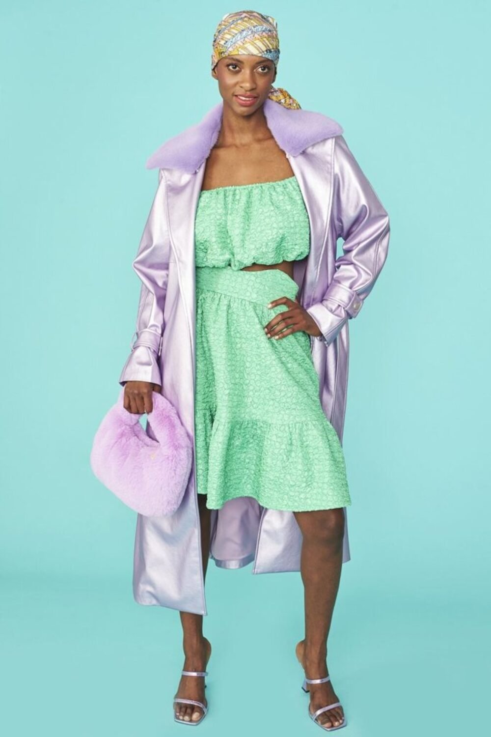 Shop Lux Lilac Faux Suede Metallic Maxi Trench Coat and women's luxury and designer clothes at www.lux-apparel.co.uk