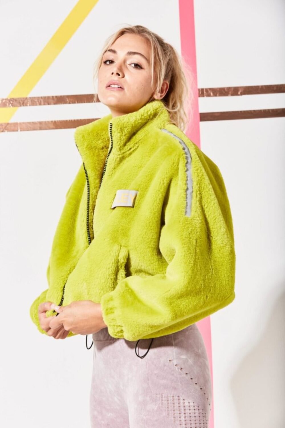Shop Lux Lime Green Faux Fur Bomber Jacket and women's luxury and designer clothes at www.lux-apparel.co.uk