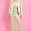 Shop Lux Metallic Green Eco Leather Trousers and women's luxury and designer clothes at www.lux-apparel.co.uk