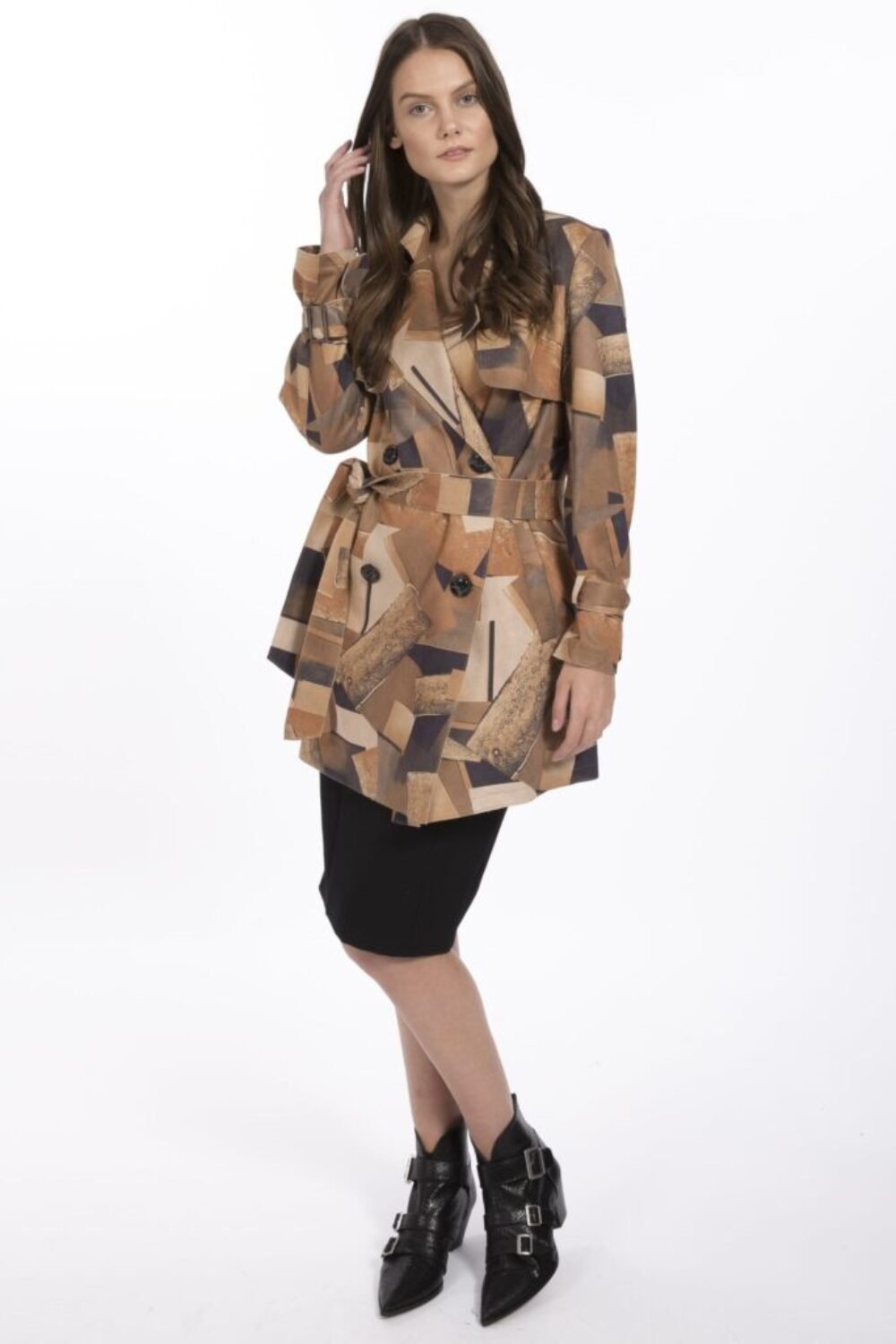 Shop Lux Mocha Faux Suede Coat and women's luxury and designer clothes at www.lux-apparel.co.uk