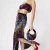 Shop Lux Multi Coloured Sequin Midi Skirt and women's luxury and designer clothes at www.lux-apparel.co.uk