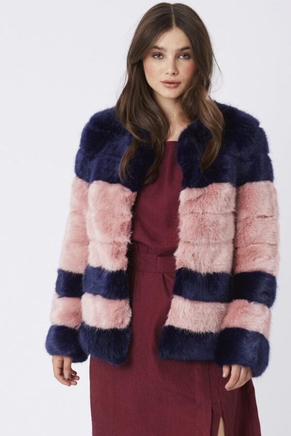 Shop Lux Navy Emma Coat and women's luxury and designer clothes at www.lux-apparel.co.uk