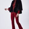 Shop Lux Navy Faux Fur Cape Coat and women's luxury and designer clothes at www.lux-apparel.co.uk