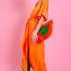 Shop Lux Orange Silk Blend Maxi Ruffle Dress and women's luxury and designer clothes at www.lux-apparel.co.uk
