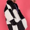 Shop Lux Oversized Black and White Midi Checkered Coat and women's luxury and designer clothes at www.lux-apparel.co.uk