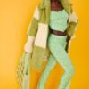 Shop Lux Oversized Green and Cream Checkered Coat and women's luxury and designer clothes at www.lux-apparel.co.uk
