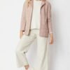 Shop Lux Pink Faux Suede Checked Jacket and women's luxury and designer clothes at www.lux-apparel.co.uk