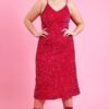 Shop Lux Pink Maxi Sequin Cami Dress and women's luxury and designer clothes at www.lux-apparel.co.uk