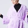 Shop Lux Purple Faux Fur Kimono Jacket and women's luxury and designer clothes at www.lux-apparel.co.uk