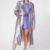 Shop Lux Purple Multi Coloured Sequin Trench Coat and women's luxury and designer clothes at www.lux-apparel.co.uk