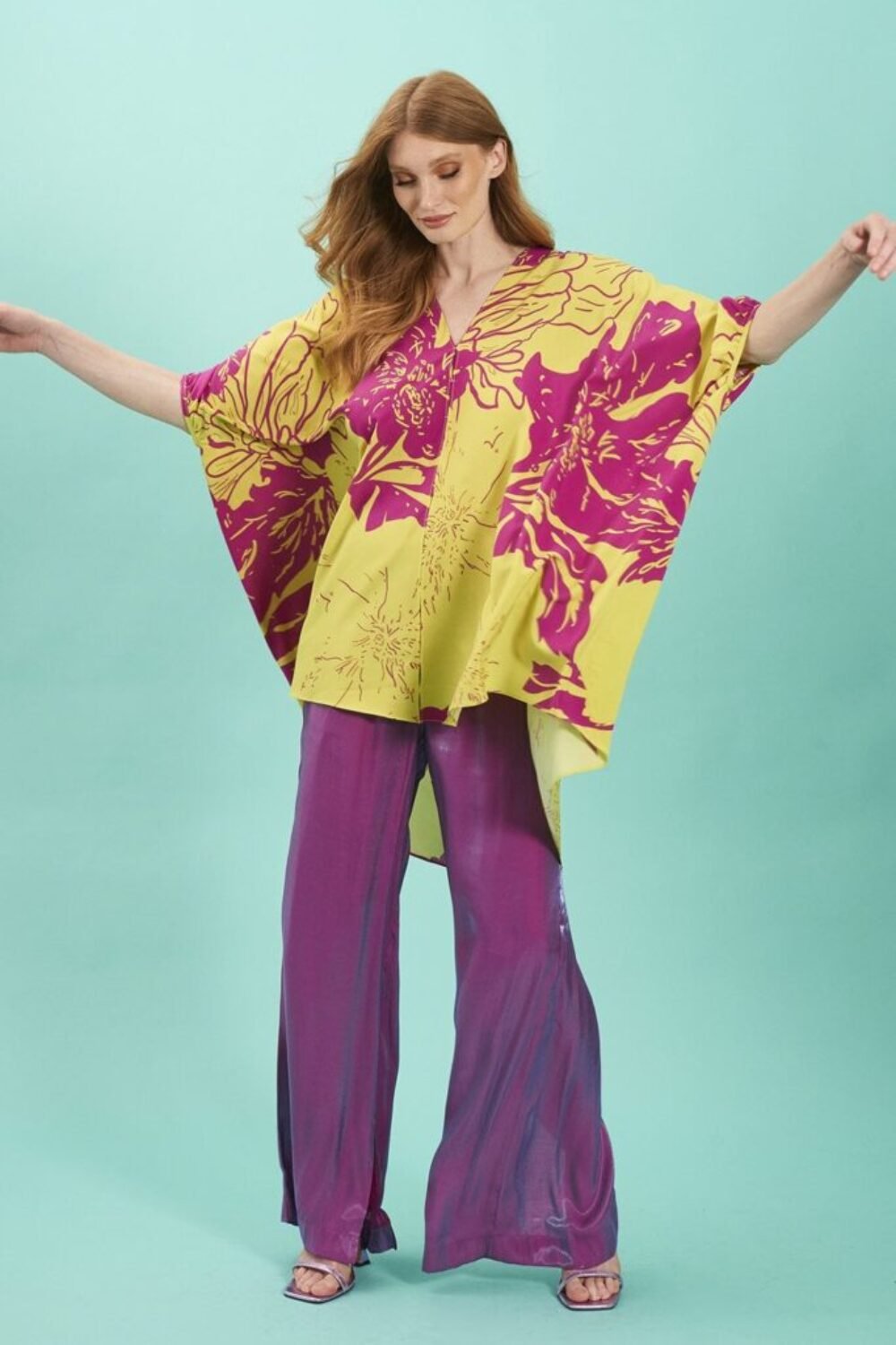 Shop Lux Rayon Blend Sienna Floral Kimono and women's luxury and designer clothes at www.lux-apparel.co.uk