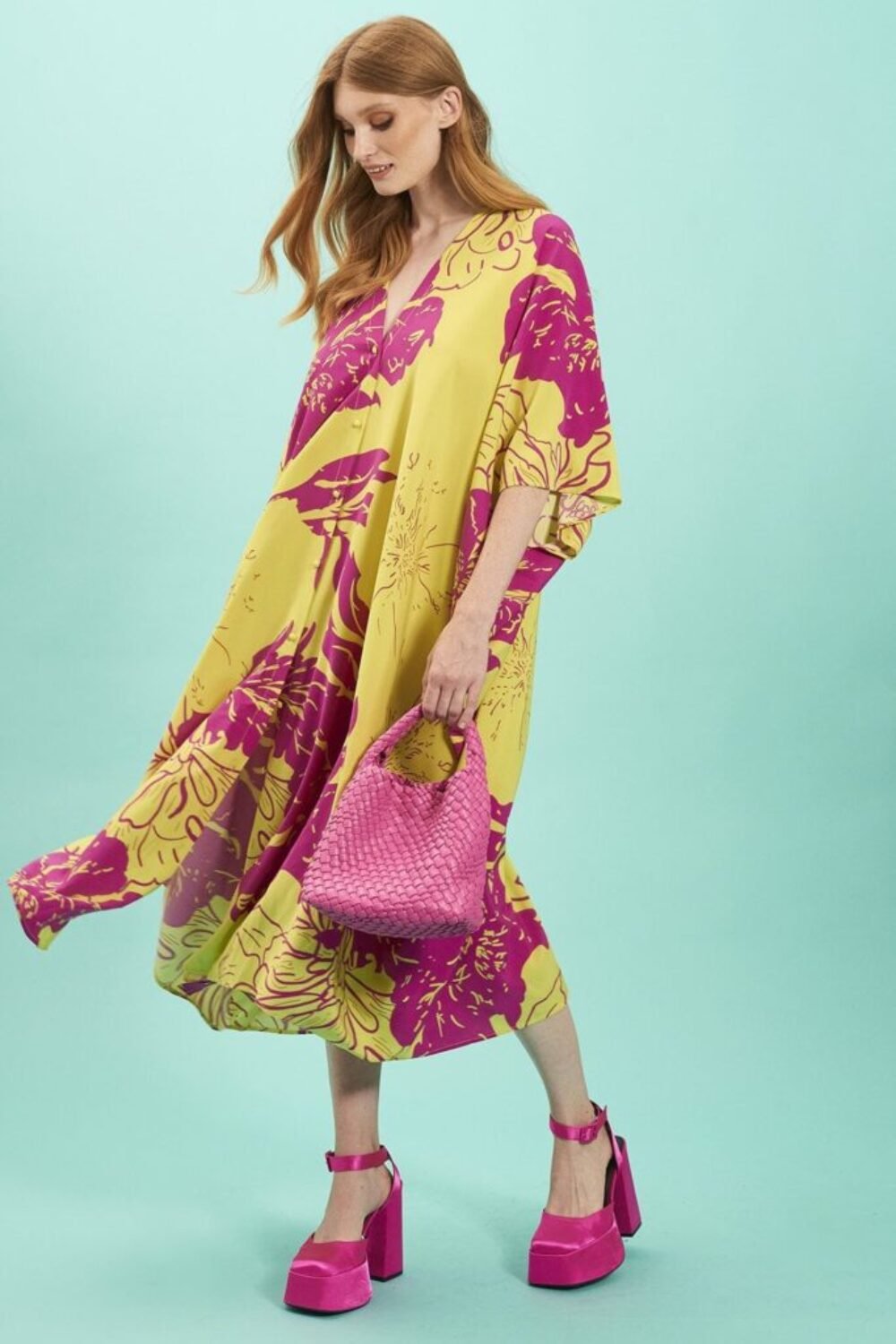 Shop Lux Rayon Blend Sienna Floral Maxi Kimono Dress and women's luxury and designer clothes at www.lux-apparel.co.uk