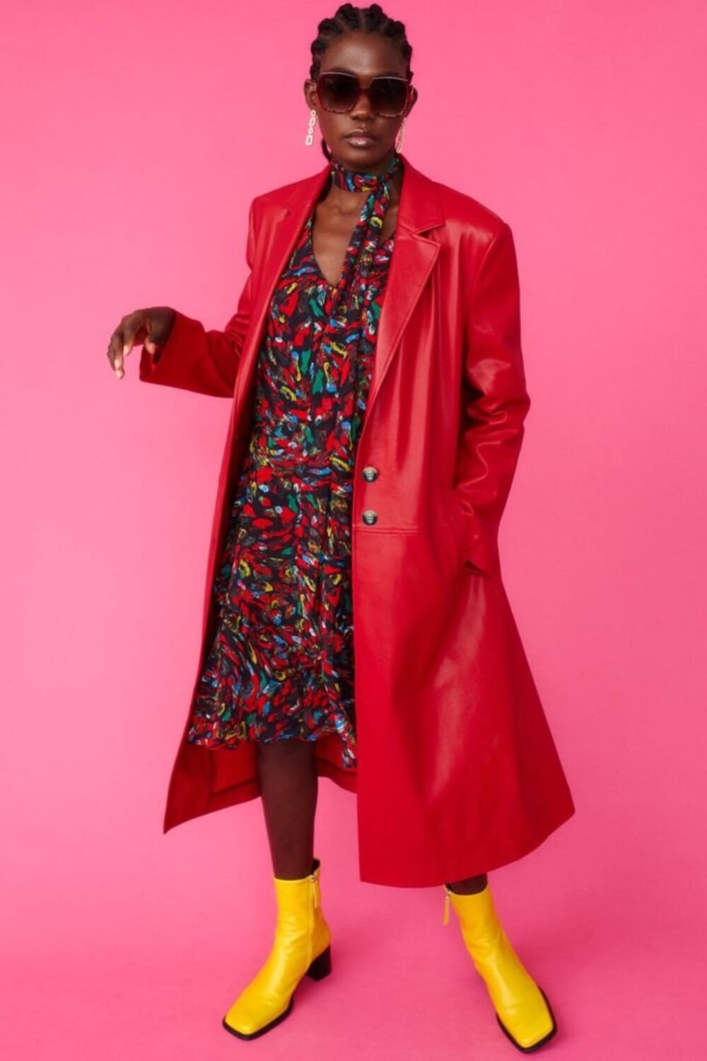 Shop Lux Red Eco Leather Trench Coat and women's luxury and designer clothes at www.lux-apparel.co.uk