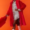Shop Lux Red Faux Fur Midi Coat and women's luxury and designer clothes at www.lux-apparel.co.uk