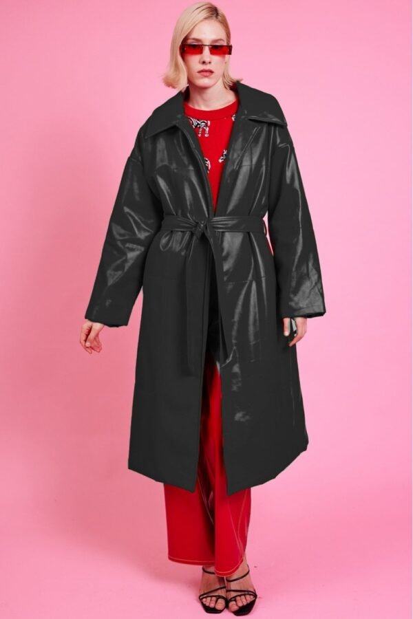 Shop Lux Red Maxi Eco Leather Puffer Coat and women's luxury and designer clothes at www.lux-apparel.co.uk