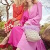 Shop Lux Silk Blend Pink Two Tone Dress and women's luxury and designer clothes at www.lux-apparel.co.uk