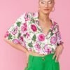 Shop Lux Sustainable Rose Petal Fibre Cropped Top and women's luxury and designer clothes at www.lux-apparel.co.uk