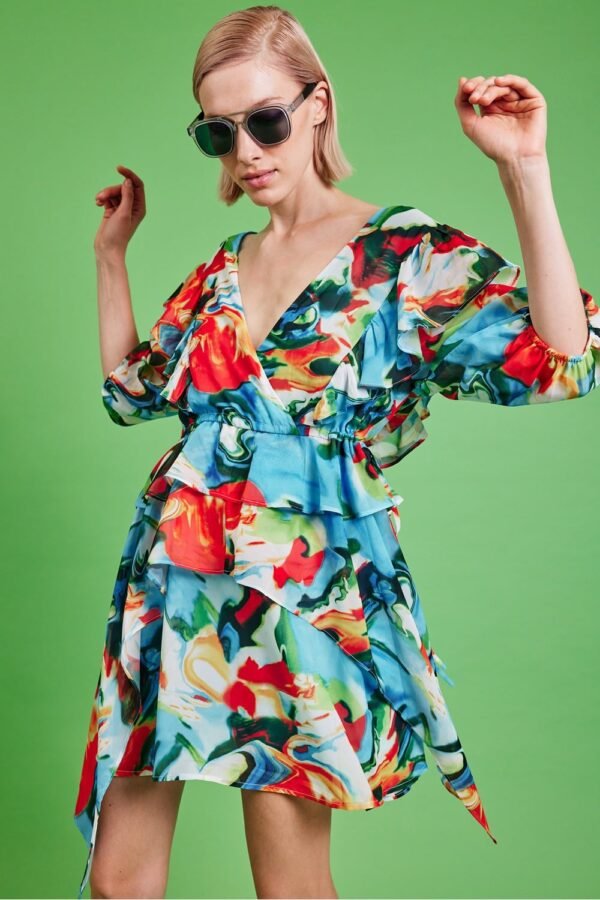 Shop Lux Tencel Blend Floral Midi Dress and women's luxury and designer clothes at www.lux-apparel.co.uk