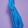 Shop Lux Tencel Blue Trench Coat and women's luxury and designer clothes at www.lux-apparel.co.uk